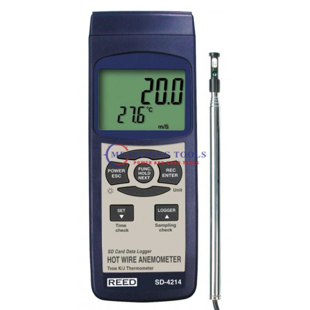 Reed SD-4214 Anemometer/Thermometer, Hot Wire, Data Logger Air Velocity Meters image
