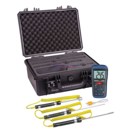 Reed R2400-Kit Thermometer, Thermocouple With 3 Probes And Case, Kit Digital Thermometers image