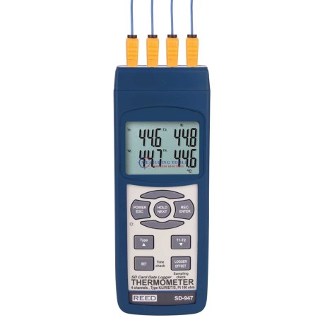 Reed Sd-947 Thermometer, Thermocouple, 4-Ch, Rtd 2-Ch, Data Logger Digital Thermometers image