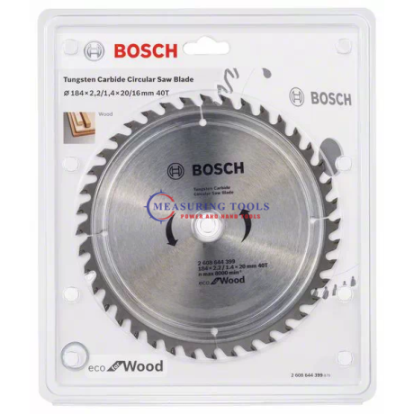 Bosch ECO For Wood 184x2.2/1.4x20 40T Circular Saw Blades ECO Circular saw blade image