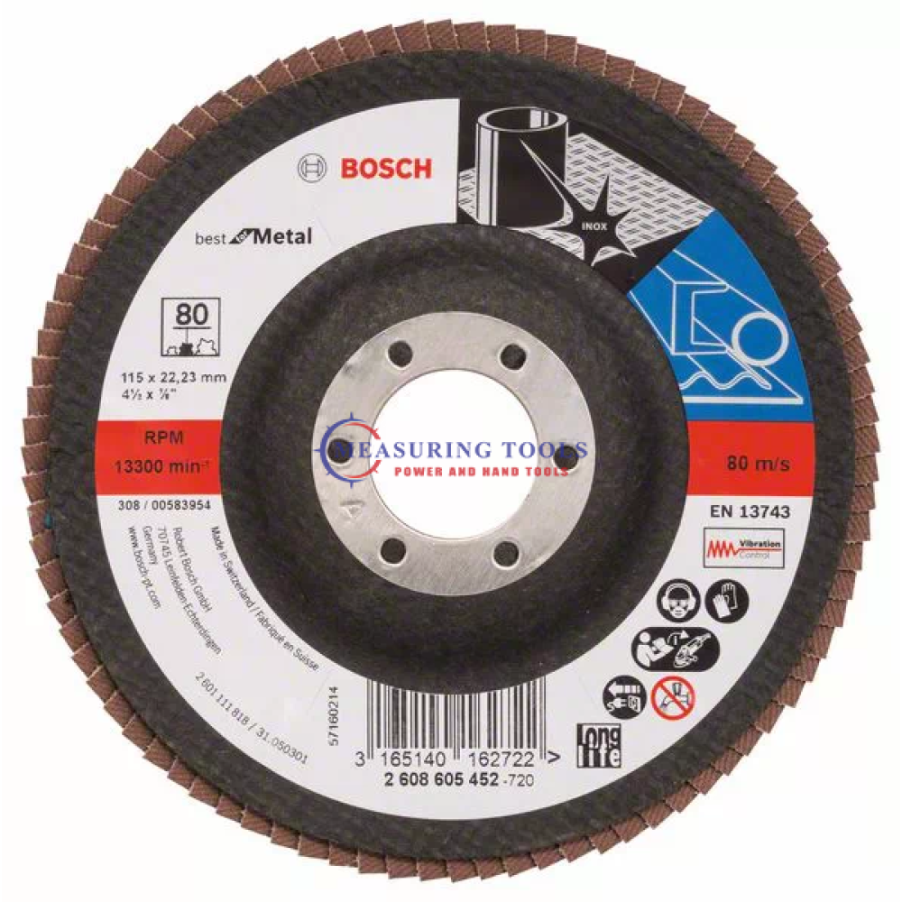 Bosch Best For Metal 115 Mm, 22.23 Mm, G80 Flapdiscs Flap discs image
