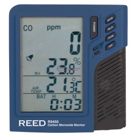 Reed R9450 Carbon Monoxide Meter With Temp/Humidity, Desktop