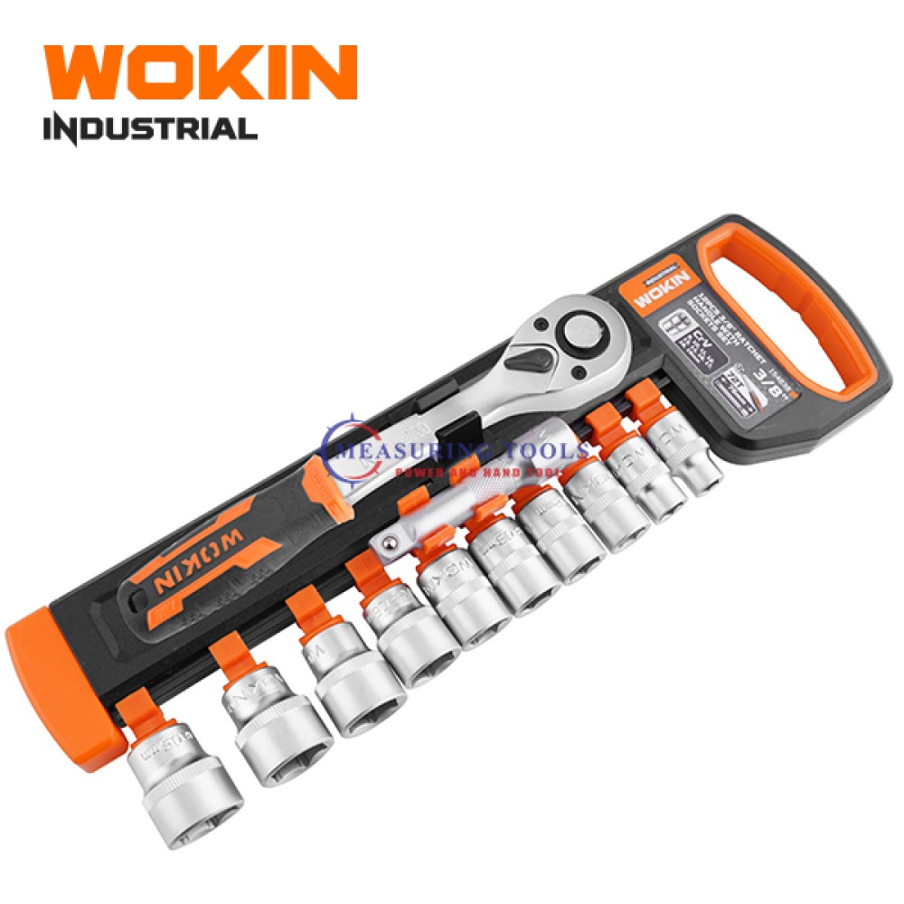 Wokin 12pcs 3/8inch Ratchet Handle With Sockets Set Mechanics Tools image