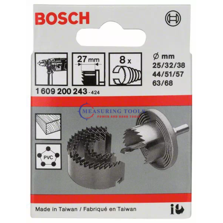 Bosch 8-piece Hole Cutter Set 25; 32; 38; 44; 51; 57; 63; 68 Mm Holesaw sets image