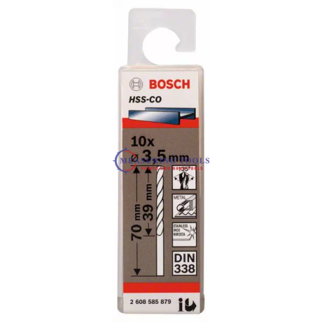 Bosch HSS-Co, DIN 338 3,5 X 39 X 70 Mm  (10pcs) Metal Drill Bits HSS-Co Metal drill bits image