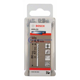 Bosch HSS-Co, DIN 338 4,5 X 47 X 80 Mm  (10pcs) Metal Drill Bits