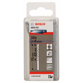 Bosch HSS-Co, DIN 338 4 X 43 X 75 Mm  (10pcs) Metal Drill Bits