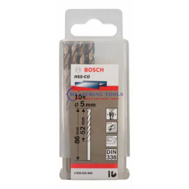 Bosch HSS-Co, DIN 338 5 X 52 X 86 Mm  (10pcs) Metal Drill Bits