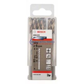 Bosch HSS-Co, DIN 338 6 X 57 X 93 Mm (10pcs) Metal Drill Bits