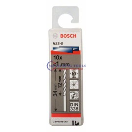 Bosch HSS-G, DIN 338 1 X 12 X 34 Mm  (10pcs) Metal Drill Bits