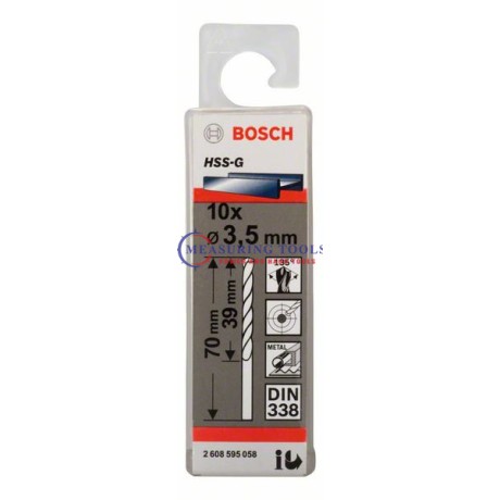 Bosch HSS-G, DIN 338 3,5 X 39 X 70 Mm  (10pcs) Metal Drill Bits HSS-G Metal drill bits image