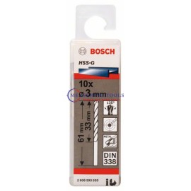 Bosch HSS-G, DIN 338 3 X 33 X 61 Mm  (10pcs) Metal Drill Bits