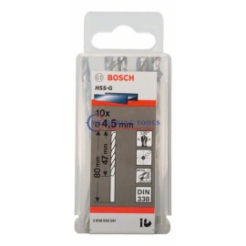 Bosch HSS-G, DIN 338 4,5 X 47 X 80 Mm  (10pcs) Metal Drill Bits