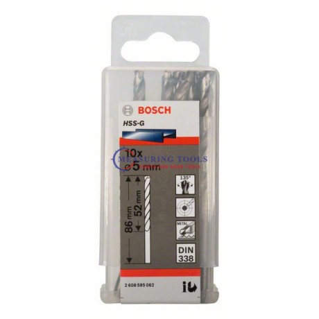Bosch HSS-G, DIN 338 5 X 52 X 86 Mm  (10pcs) Metal Drill Bits HSS-G Metal drill bits image