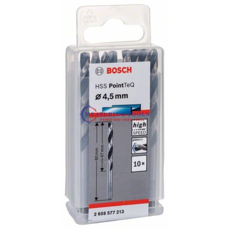 Bosch HSS PointTeQ DIN 338 4,5 X 47 X 80 Mm (10pcs) Metal Drill Bits HSS PointTeQ Metal drill bits image