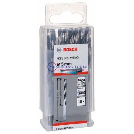 Bosch HSS PointTeQ DIN 338 5 X 52 X 86 Mm (10pcs) Metal Drill Bits HSS PointTeQ Metal drill bits image