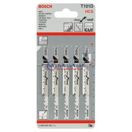 Bosch T 101 D Clean For Wood (5pcs) Jig Saw Blades
