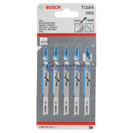 Bosch T 118 A Basic For Metal (5pcs) Jig Saw Blades Jigsaw blades image