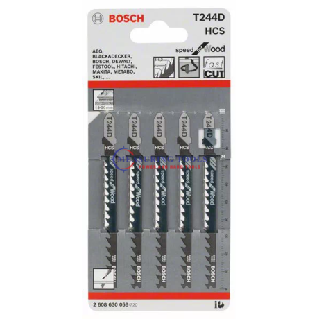 Bosch T 244 D Speed For Wood (5pcs) Jig Saw Blades Jigsaw blades image