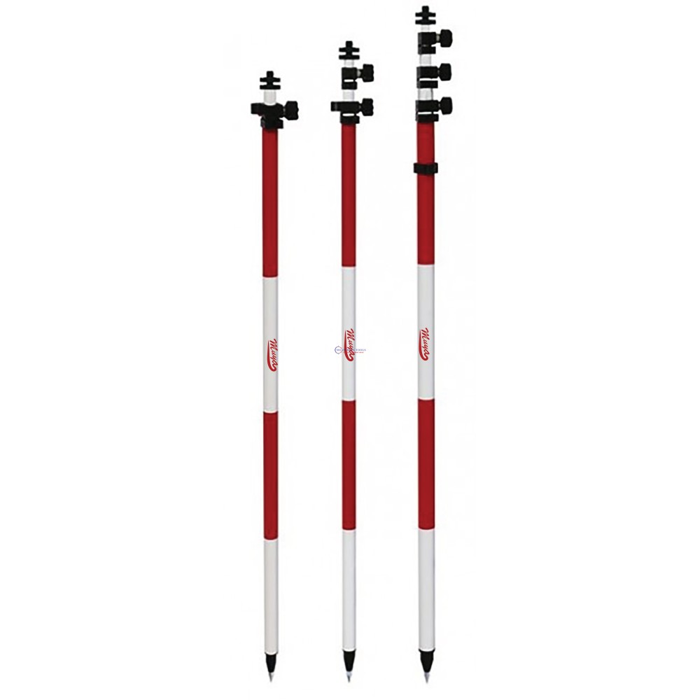 Muya G33002-30 Quick Change Fiberglass Prism Pole With Fixed Tip, Length 1.65-4.65m Prism Poles image
