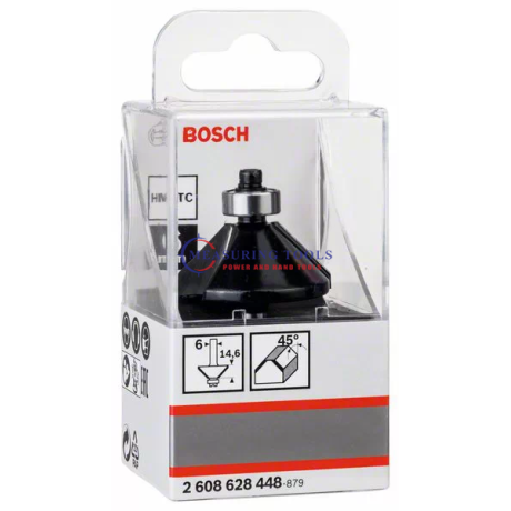 Bosch Routing Chamfer Bit 6 Mm, B 11 Mm, L 15 Mm, G 56 Mm, 45 Routing bits image