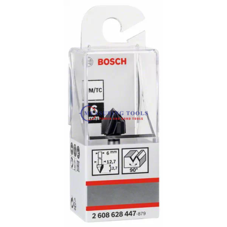 Bosch Routing V-grovee Bit 6 Mm, D1 13 Mm, L 12,7 Mm, G 45 Mm, 90 Routing bits image
