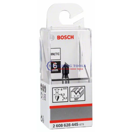 Bosch Routing V-grovee Bit 6 Mm, D1 6 Mm, L 9,2 Mm, G 45 Mm, 90 Routing bits image