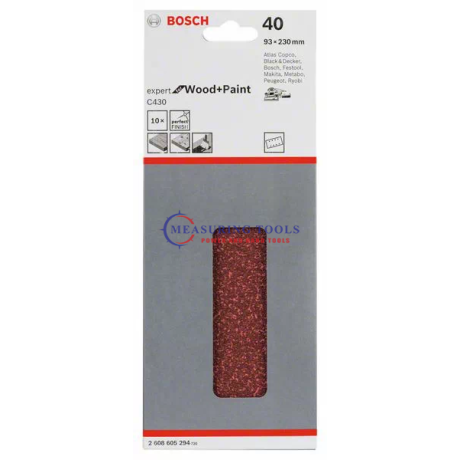 Bosch Clamped Sanding Sheet Expert For Wood 93 X 230, 40 (10pcs) Sanding sheets image