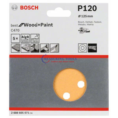 Bosch Sanding Sheet BfWP 125mm, G120 (5pcs) Sanding sheets image