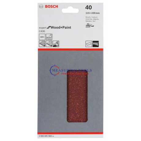 Bosch Velcro Sanding Sheet Expert For Wood 115 X 230, 40 (10pcs) Sanding sheets image