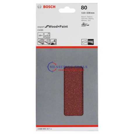 Bosch Velcro Sanding Sheet Expert For Wood 115 X 230, 80 (10pcs) Sanding sheets image