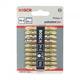 Bosch 10pcs Double Ended SDB Set Gold PH2; PH2; 65 Mm Screw Driver Bits