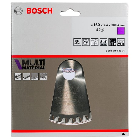 Bosch Multi Material, 160 X 20/16 X 2,4 Mm, 42T Circular Saw Blades Standard Circular saw blade image