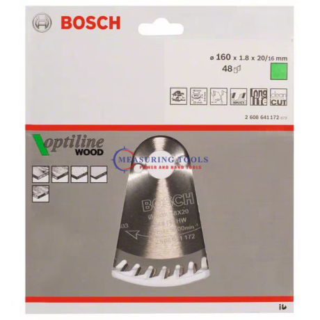 Bosch Optiline Wood, 160 X 20/16 X 1,8 Mm, 48T Circular Saw Blades Standard Circular saw blade image