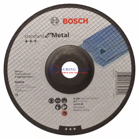 Bosch Standard For Grinding Disc With Depressed Centre, 180 Mm, 22,23 Mm, 6,0 Mm Standard Cutting/grinding discs image