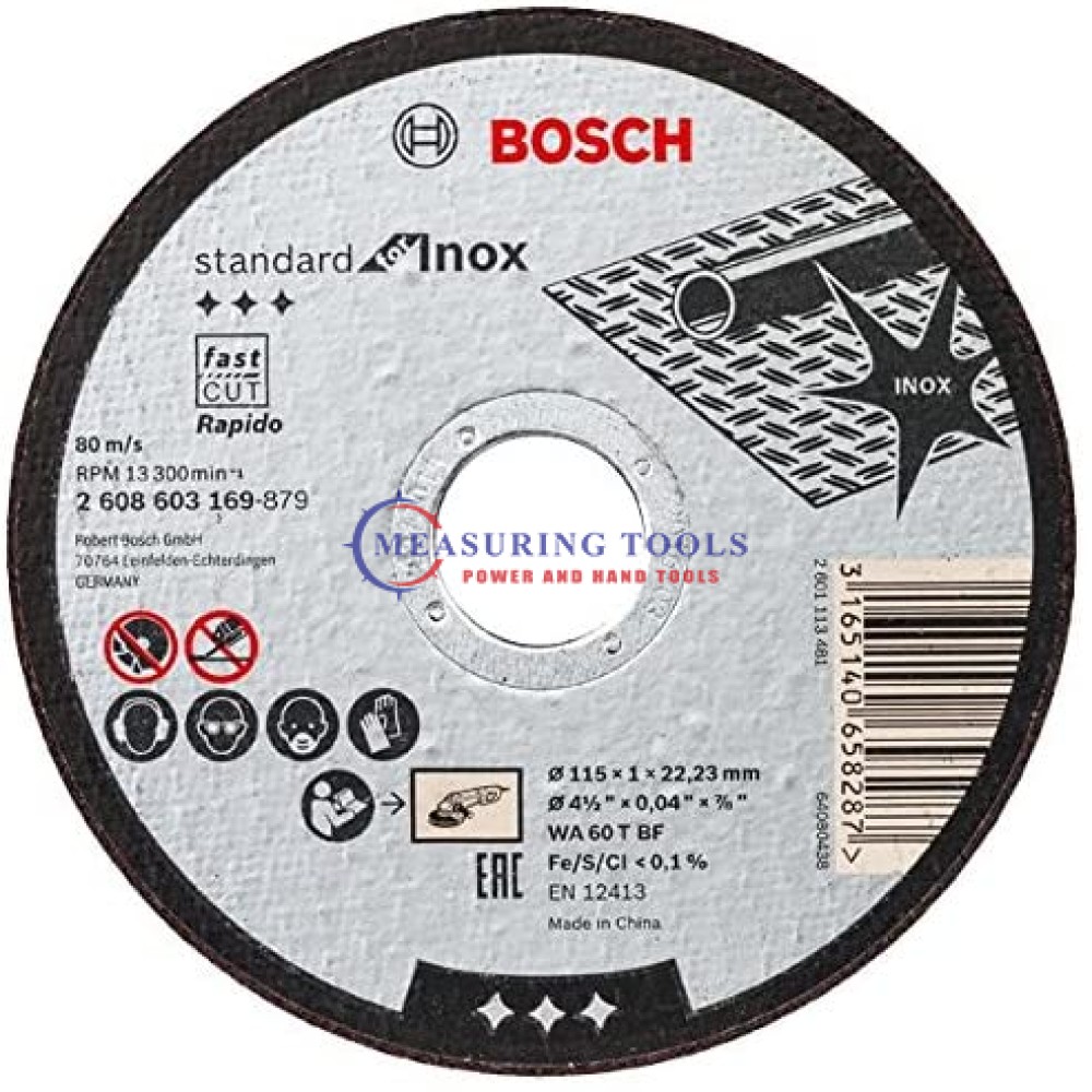 Bosch Standard For INOX Straight Cutting Disc, 115 Mm X 1,0 Mm X 22,23 Mm Standard Cutting/grinding discs image