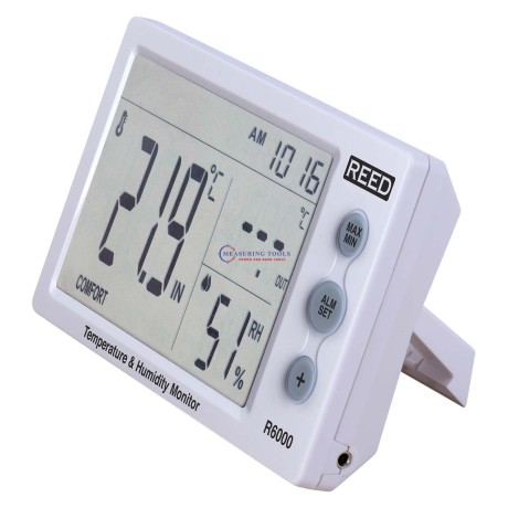 Reed R6000 Thermo-Hygrometer, Indoor/Outdoor Desktop W/Clock Thermo-Hygrometers image