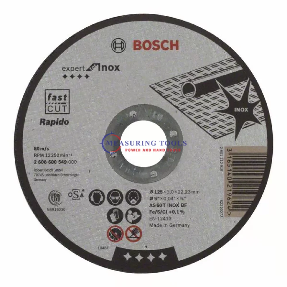 Bosch Expert For INOX Straight Cutting Disc, 125 Mm, 22.23 Mm, 1,0 Mm Expert Cutting/grinding discs image