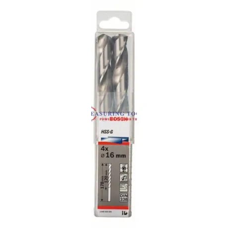 Bosch HSS-G, DIN 338 16 X 120 178 Mm (4pcs) Metal Drill Bits HSS-G Metal drill bits image