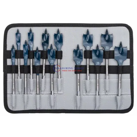 Bosch 13-piece Set 10; 12; 13; 14; 16; 18; 20; 22; 24; 25; 28; 30; 32 Mm Wood Drill Bits Self Cut Speed spade Wood Drill Bits image