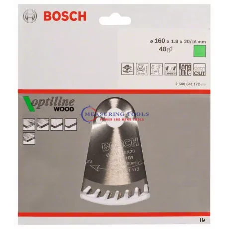 Bosch Optiline Wood, 160 X 20/16 X 1,8 Mm, 48T Circular Saw Blades Standard Circular saw blade image